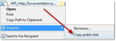 dropbox copy public link